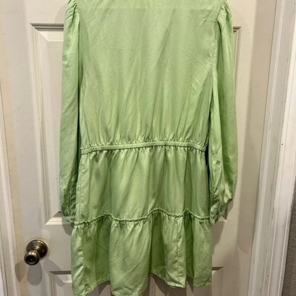 The Drop Women's Smoke Green Long Sleeve V-Neck Mini Dress size Large - Picture 10 of 13